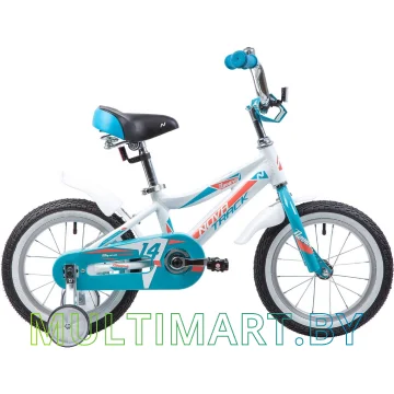 Детский велосипед Novatrack Novara 145ANOVARA.WT9 (белый/голубой, 2019)